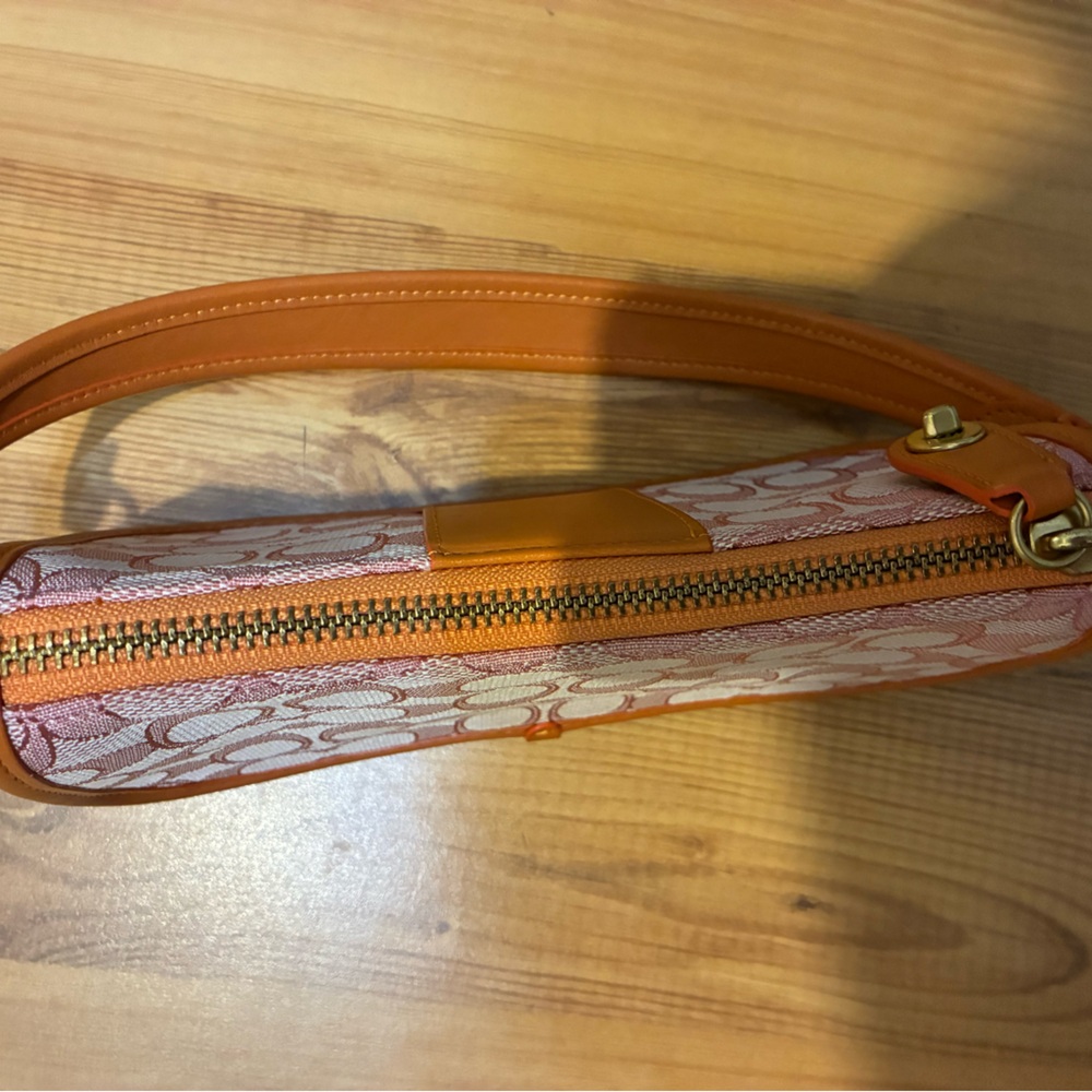 Coach swinger 20 bag pink/orange Signature Jacquard and leather Shoulder Bag - Picture 4 of 7